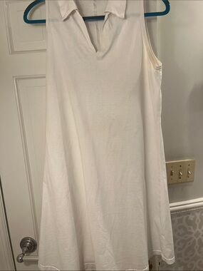 Varsity Sleeveless White Polo Tunic